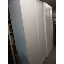 White Lockable Office Storage Cabinet – 4 Adjustable Shelves