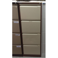 Bisley 4 drawer filing cabinet Coffee / Cream BS4E  used