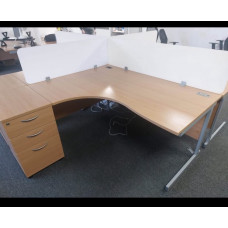 Lee and Plumpton Satelite Crescent workstation Left Hand Lee and Plumpton Satelite Crescent workstation Left Hand