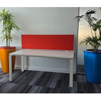 White 1600 x 785 Workstation with Goalpost Le...